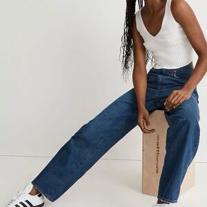 Madewell‎ Baggy Straight Blue Jeans in Dark Worn Indigo Wash - Size 26